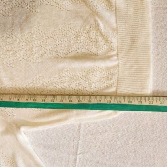 JOLIE NY Vintage Women's Top Size Large Ivory Knit Button Shoulder Long Sleeve - Picture 8 of 9